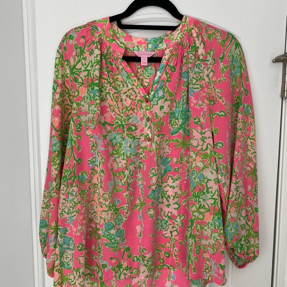 Pink & Green Lilly Pulitzer Elsa Top M